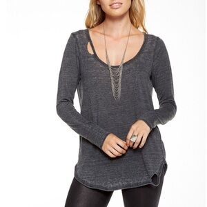 Chaser LS Deconstructed Open Back Tee Small Black